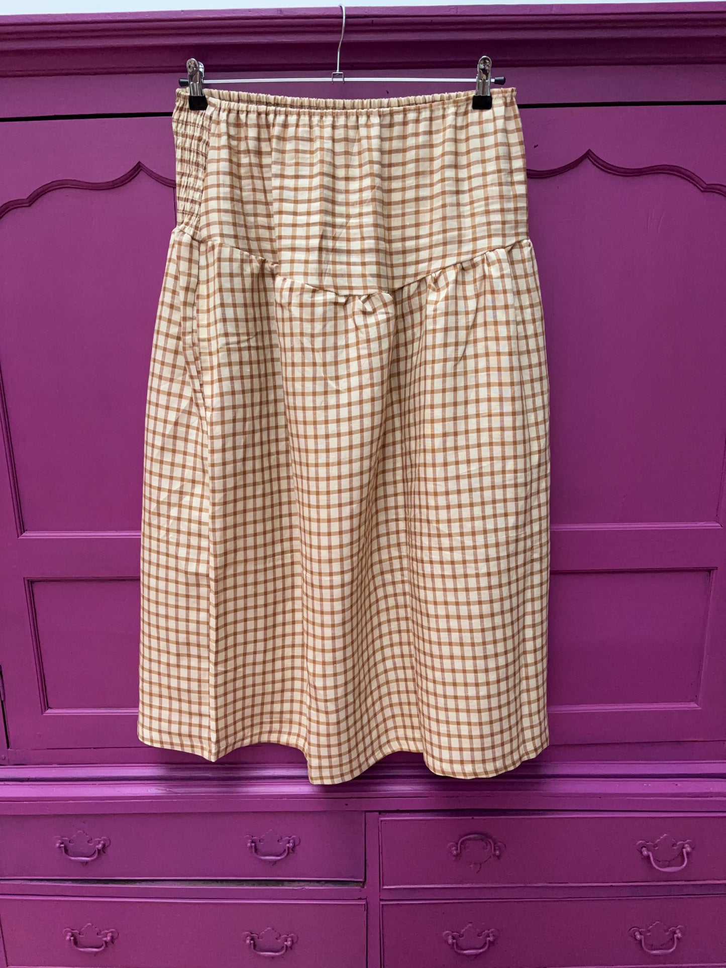 Set van 2 Blockprint maxi skirt yellow