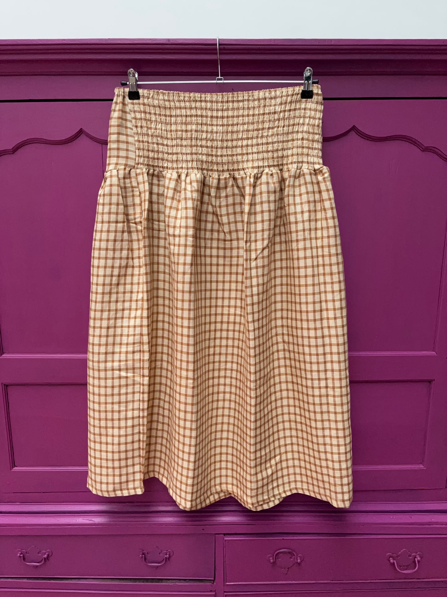 Set van 2 Blockprint maxi skirt yellow