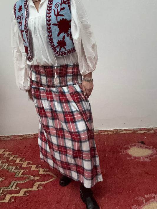 Set van 2 Blockprint maxi skirt red