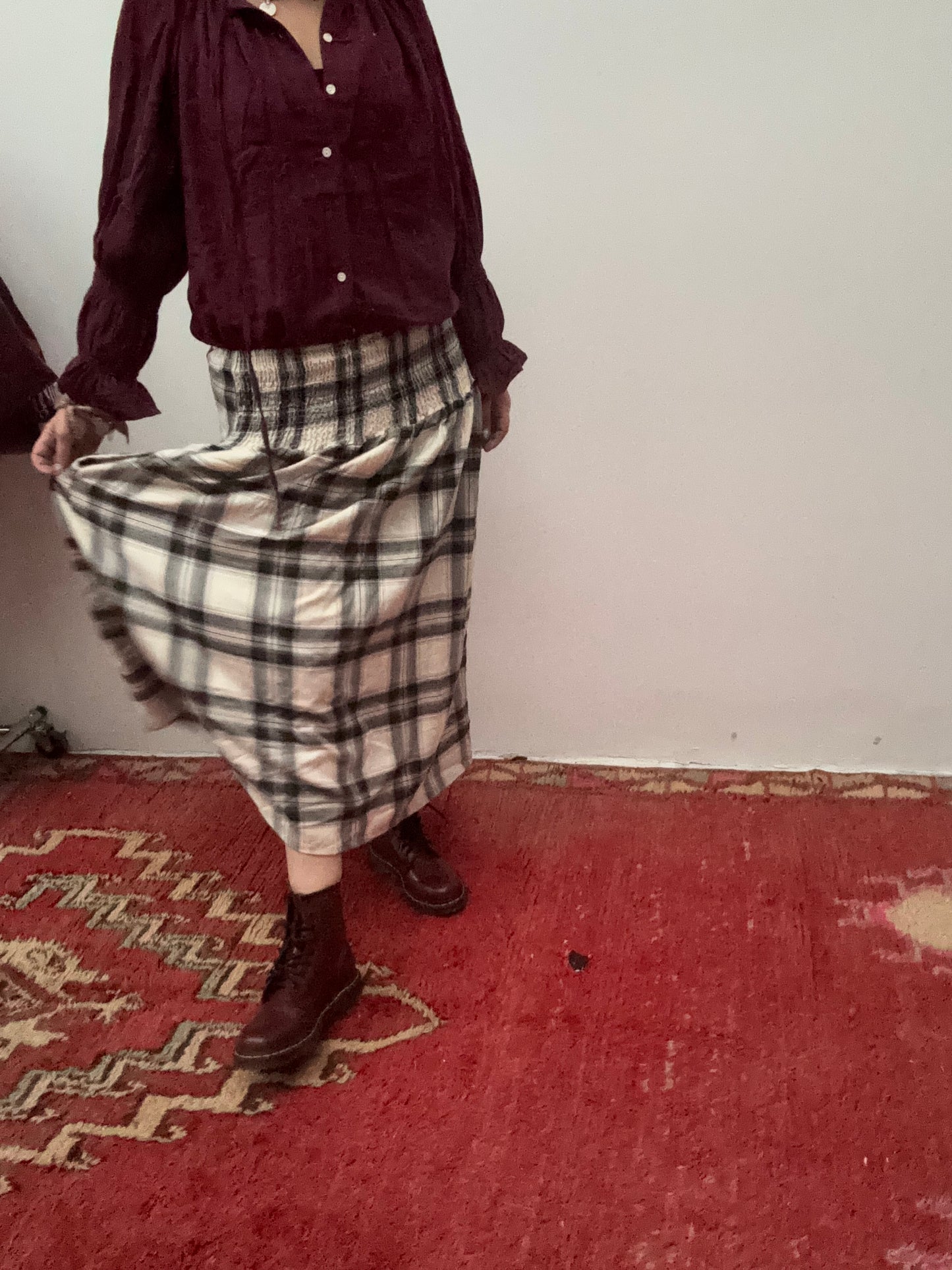 Set van 2 Blockprint maxi skirt black