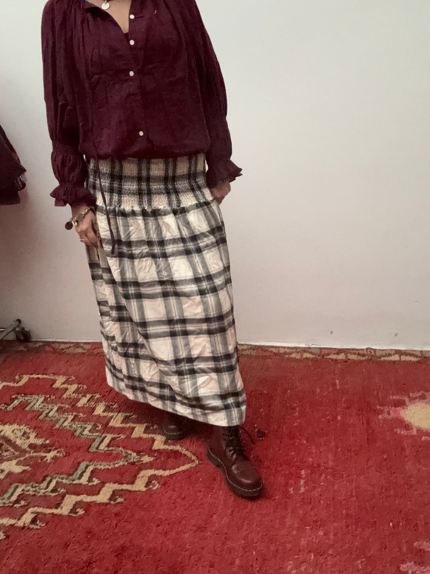 Set van 2 Blockprint maxi skirt black