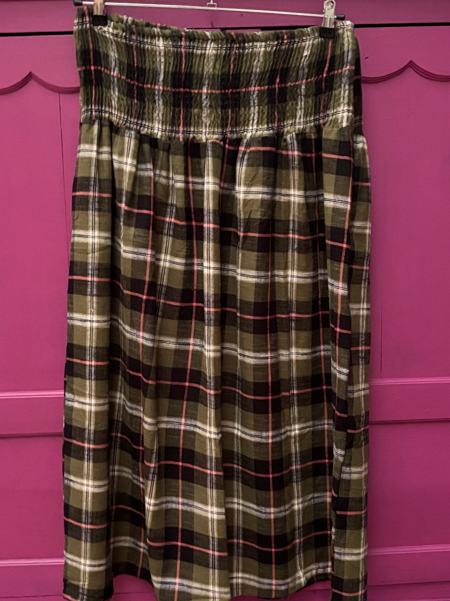 Set van 2 Blockprint maxi skirt green pink