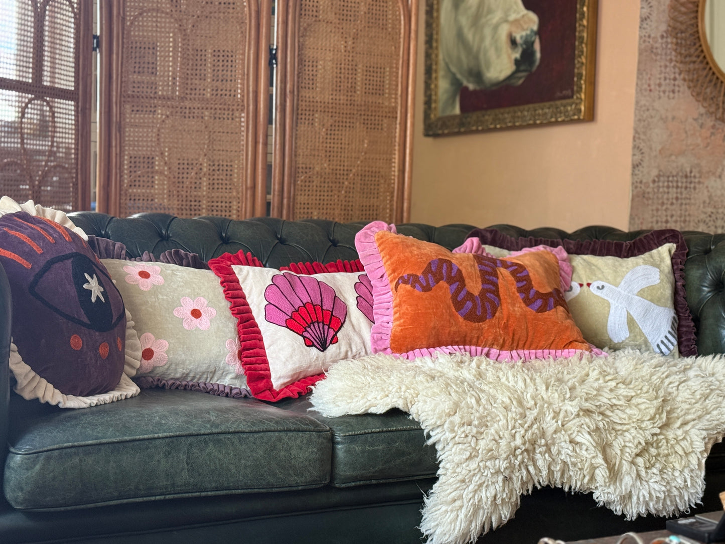 Kussenhoes met suzani borduursel