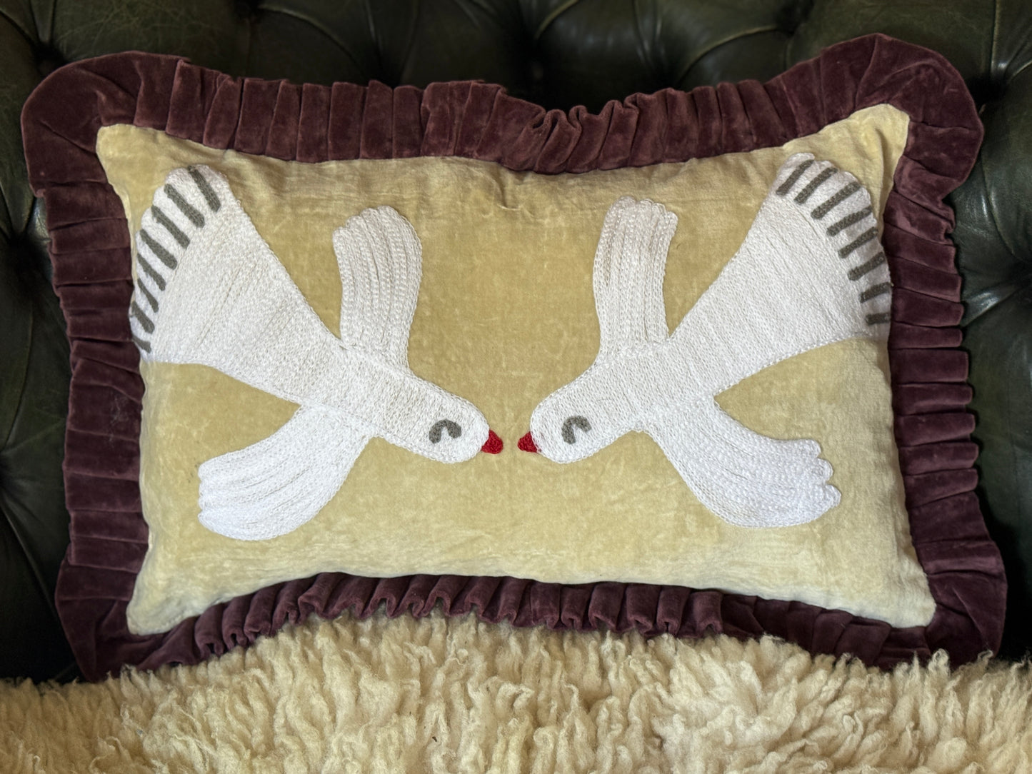 Kussenhoes met suzani borduursel