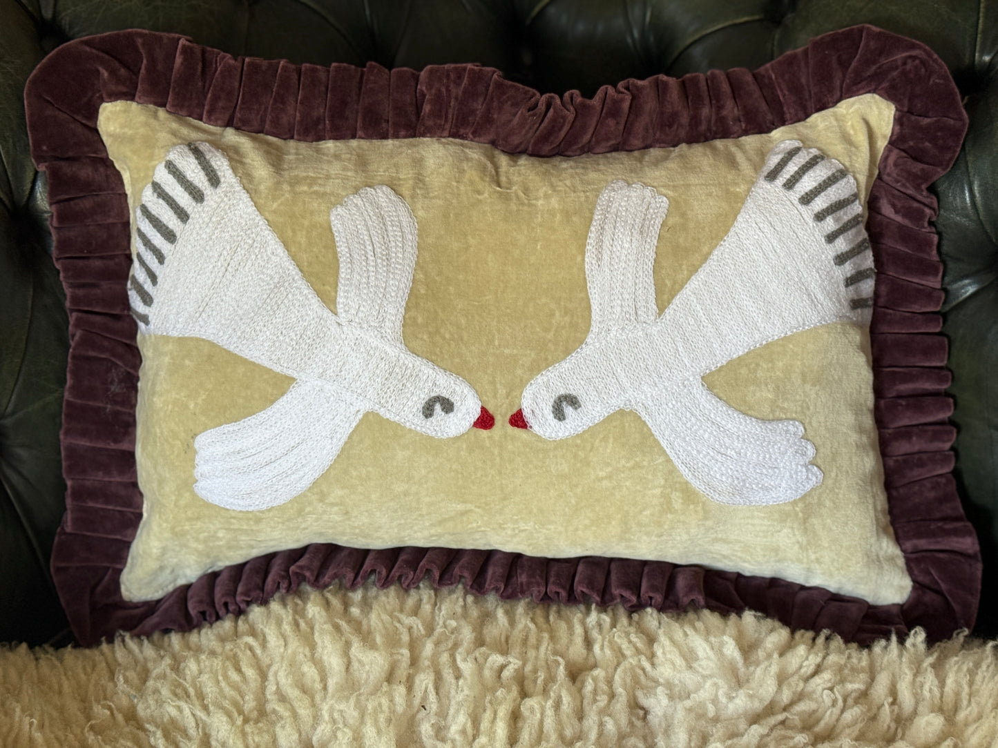 Kussenhoes met suzani borduursel