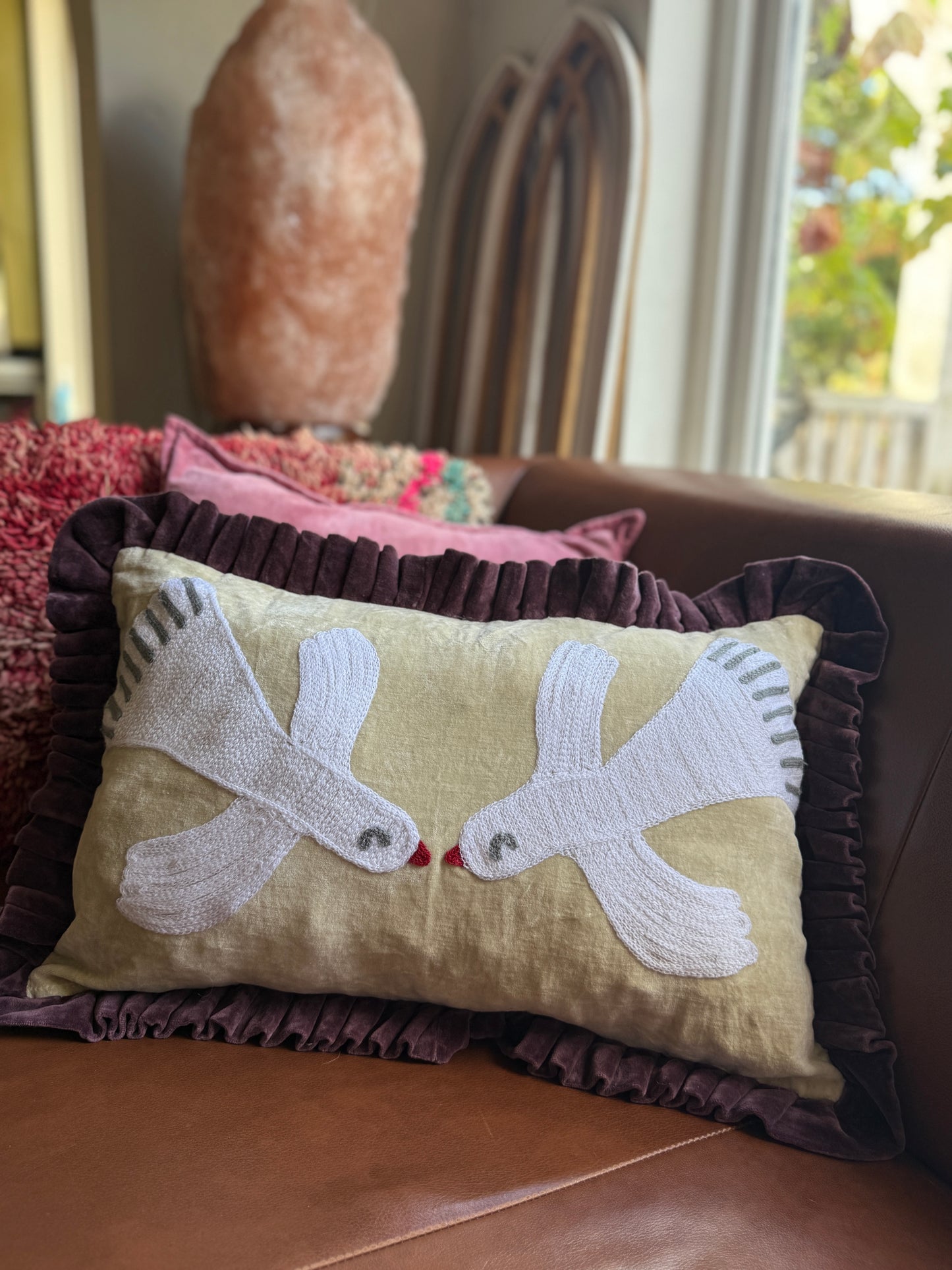 Kussenhoes met suzani borduursel