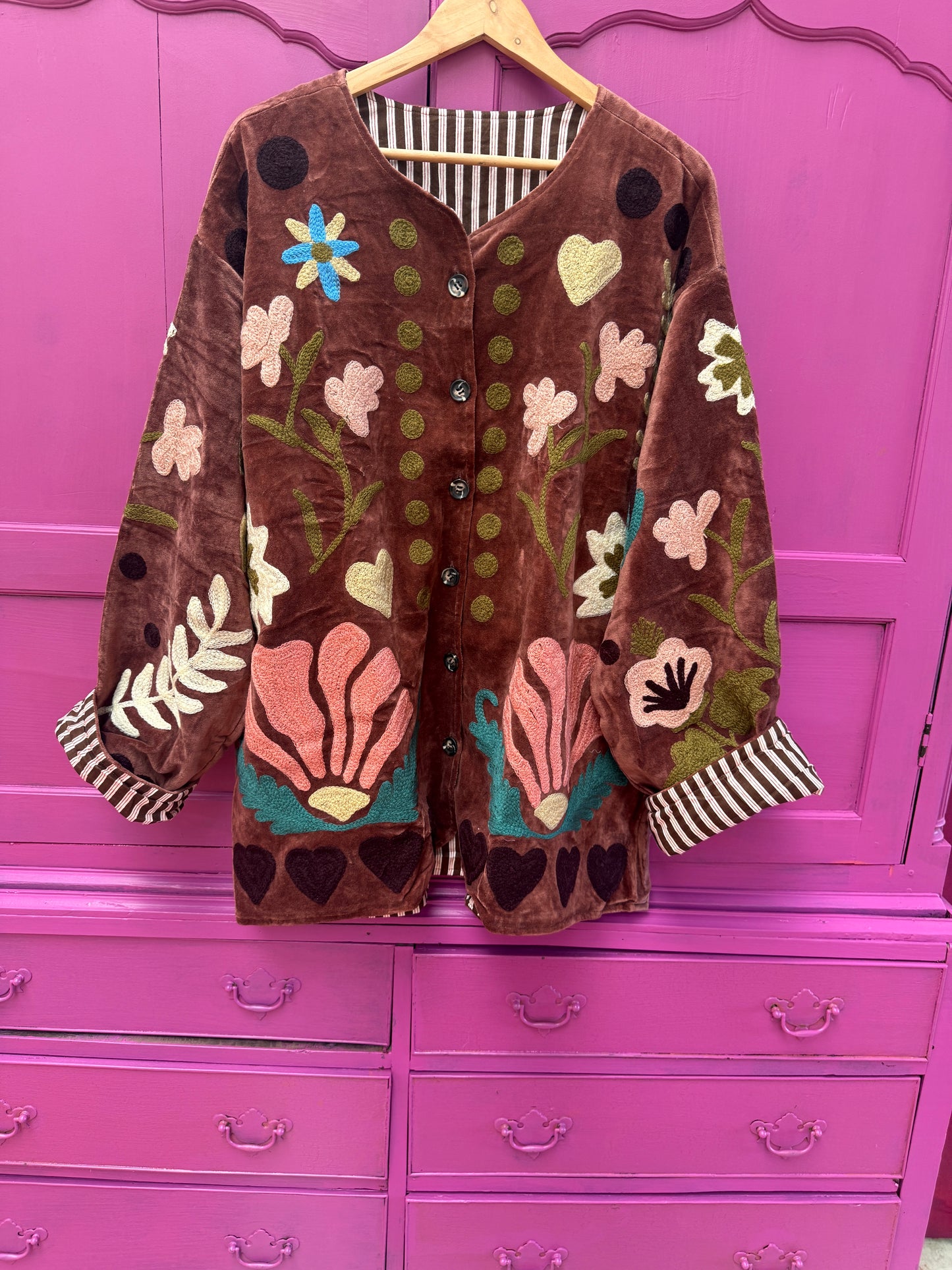 Velvet Jacket LOVE mauve