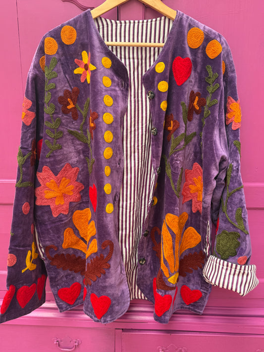 Velvet Jacket LOVE purple