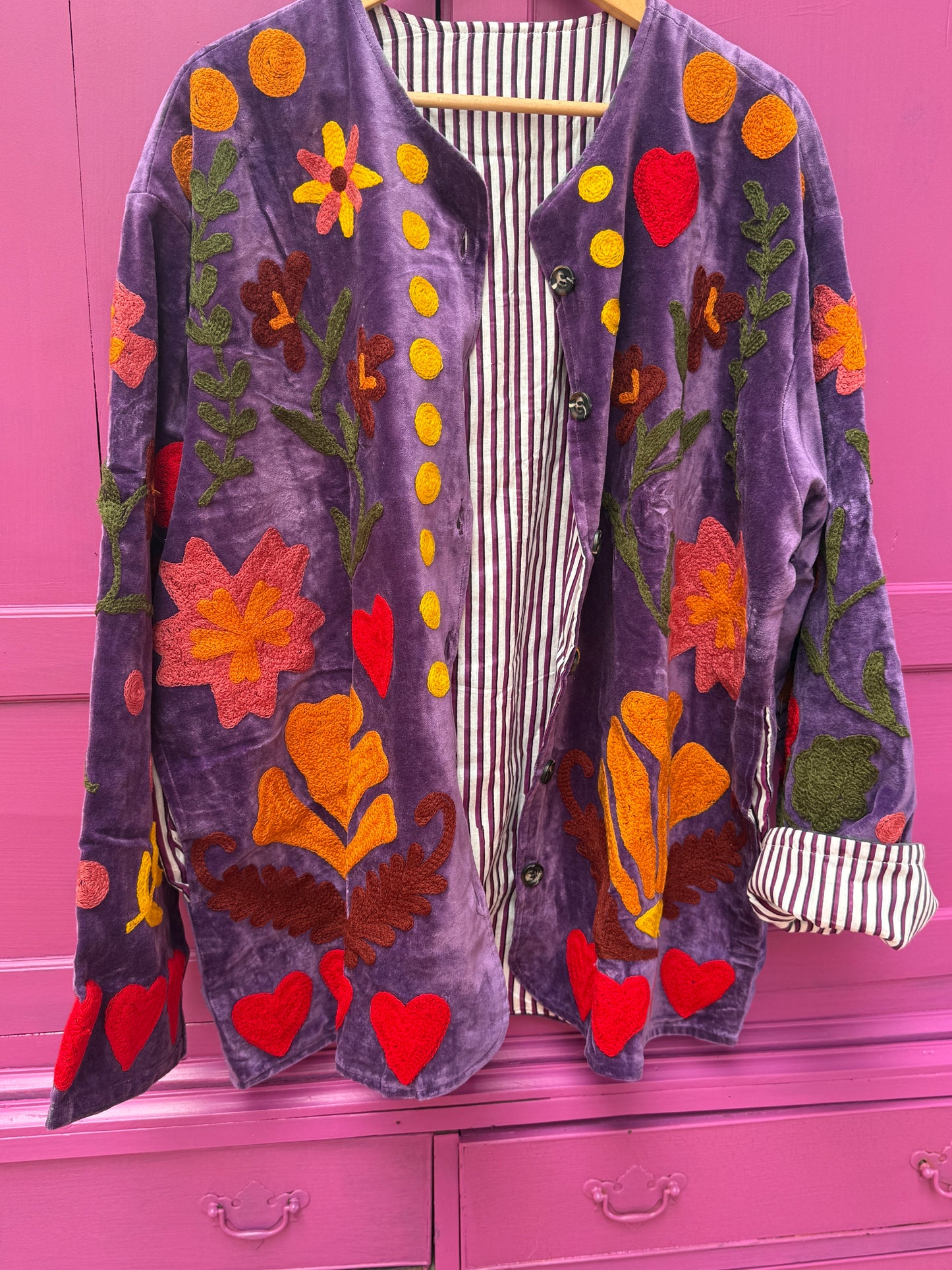 Velvet Jacket LOVE purple