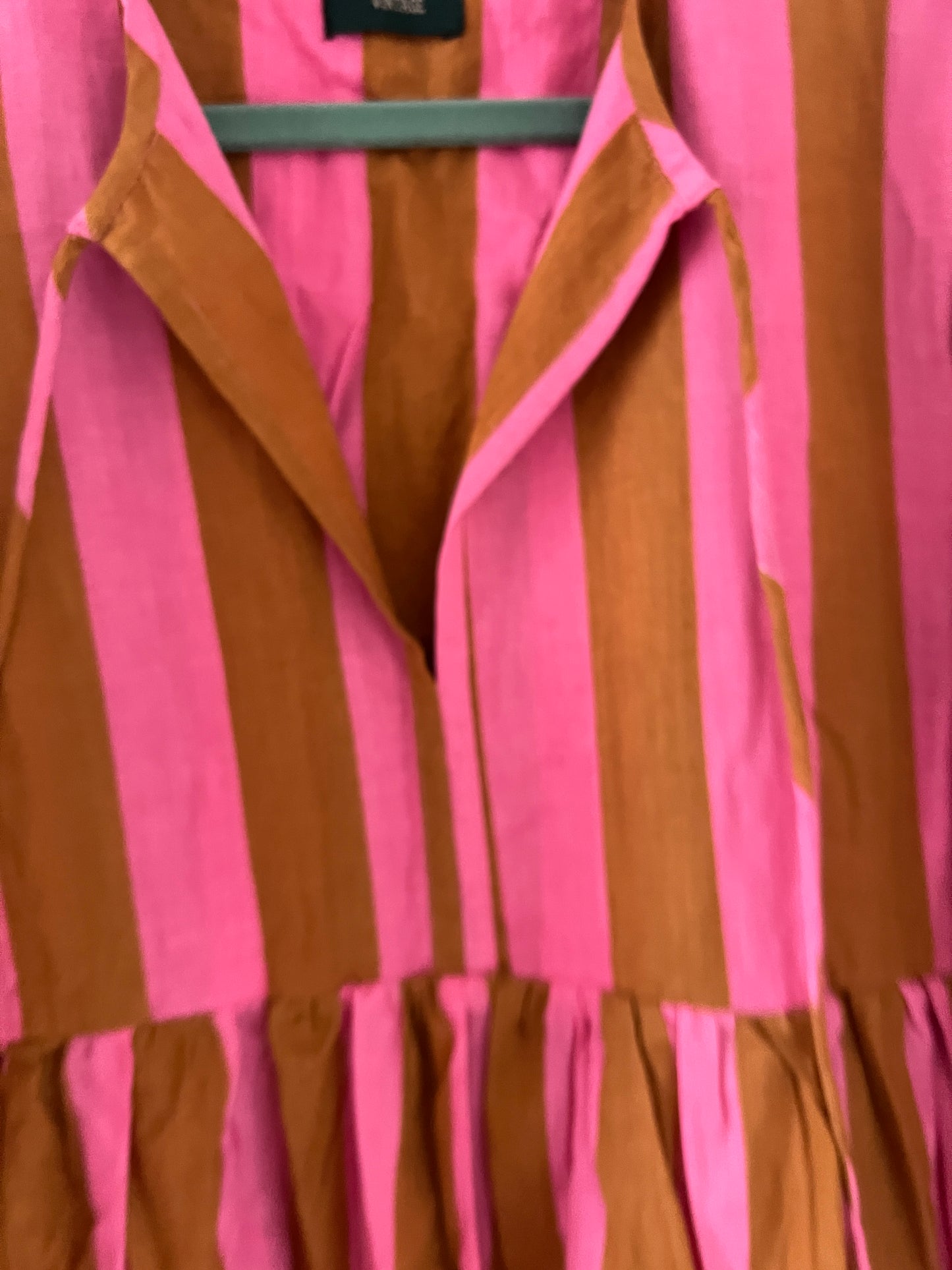 Lange jurk maxi stripe pink-red