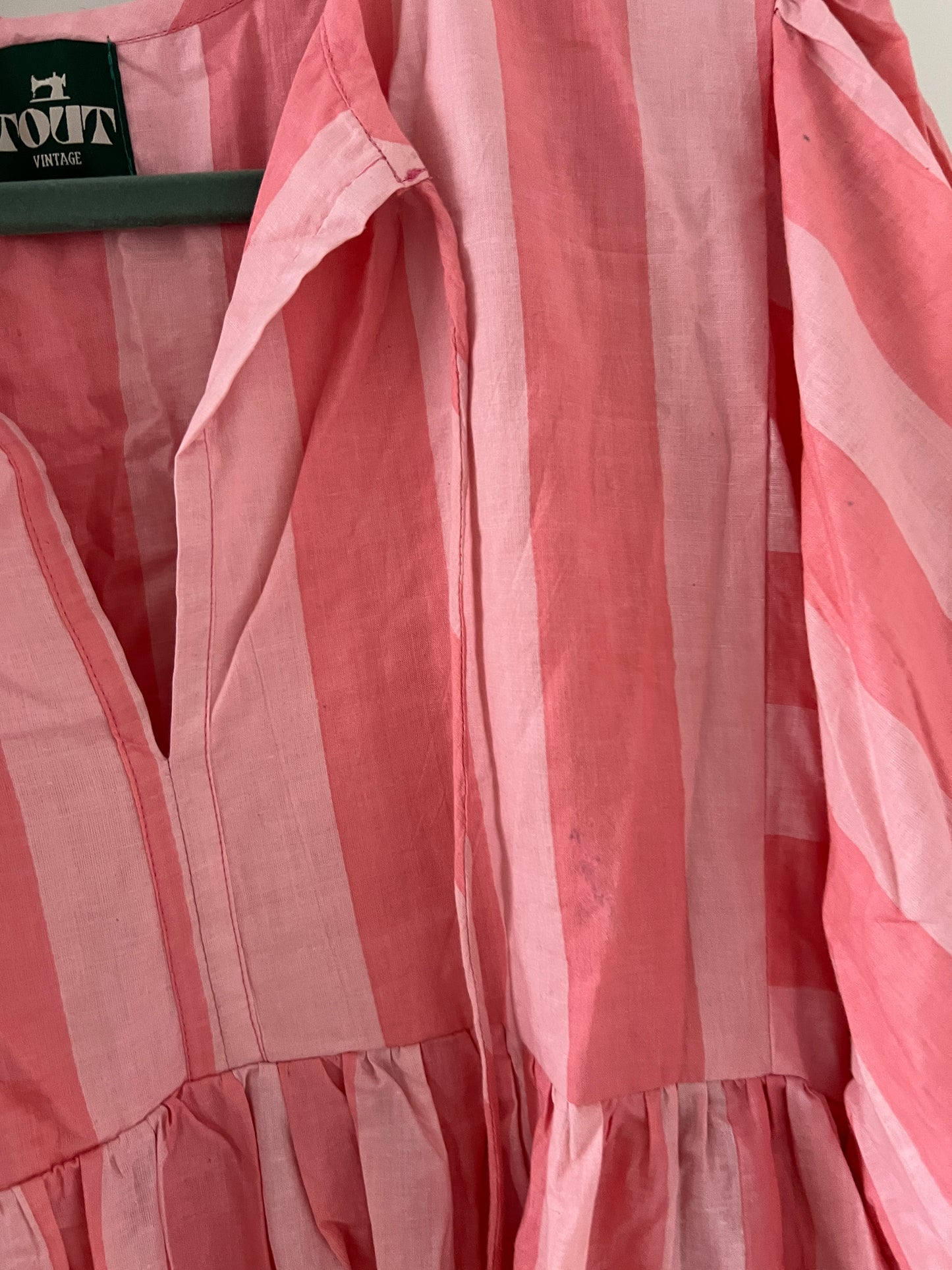 Lange jurk maxi stripe pink-red