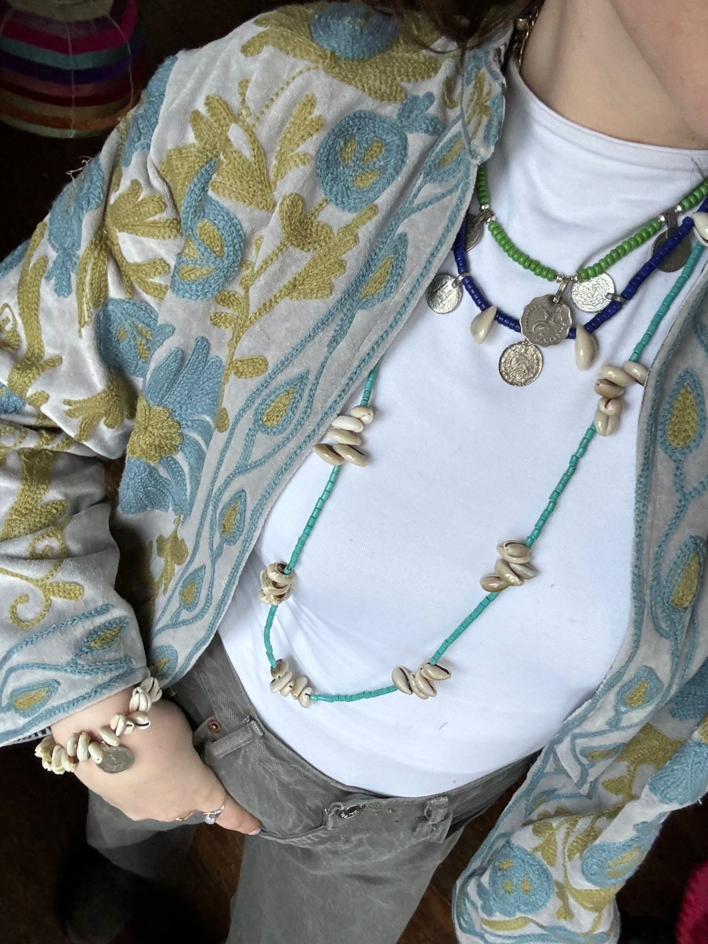 Ketting met met India groen en munten