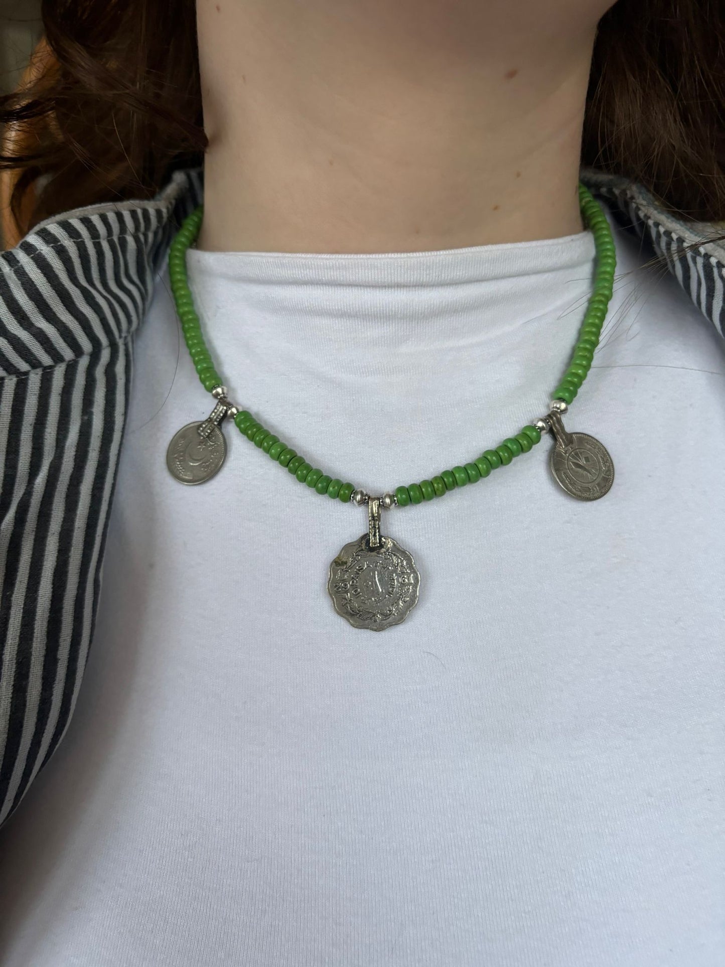 Ketting met met India groen en munten