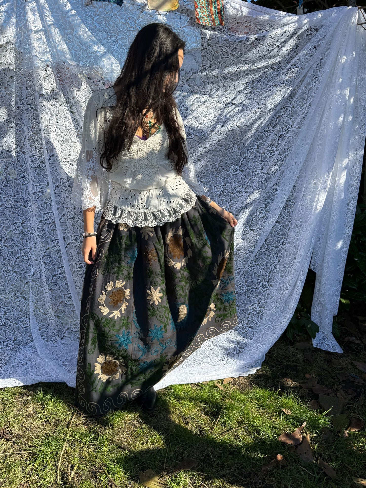 Suzani maxi rok Black