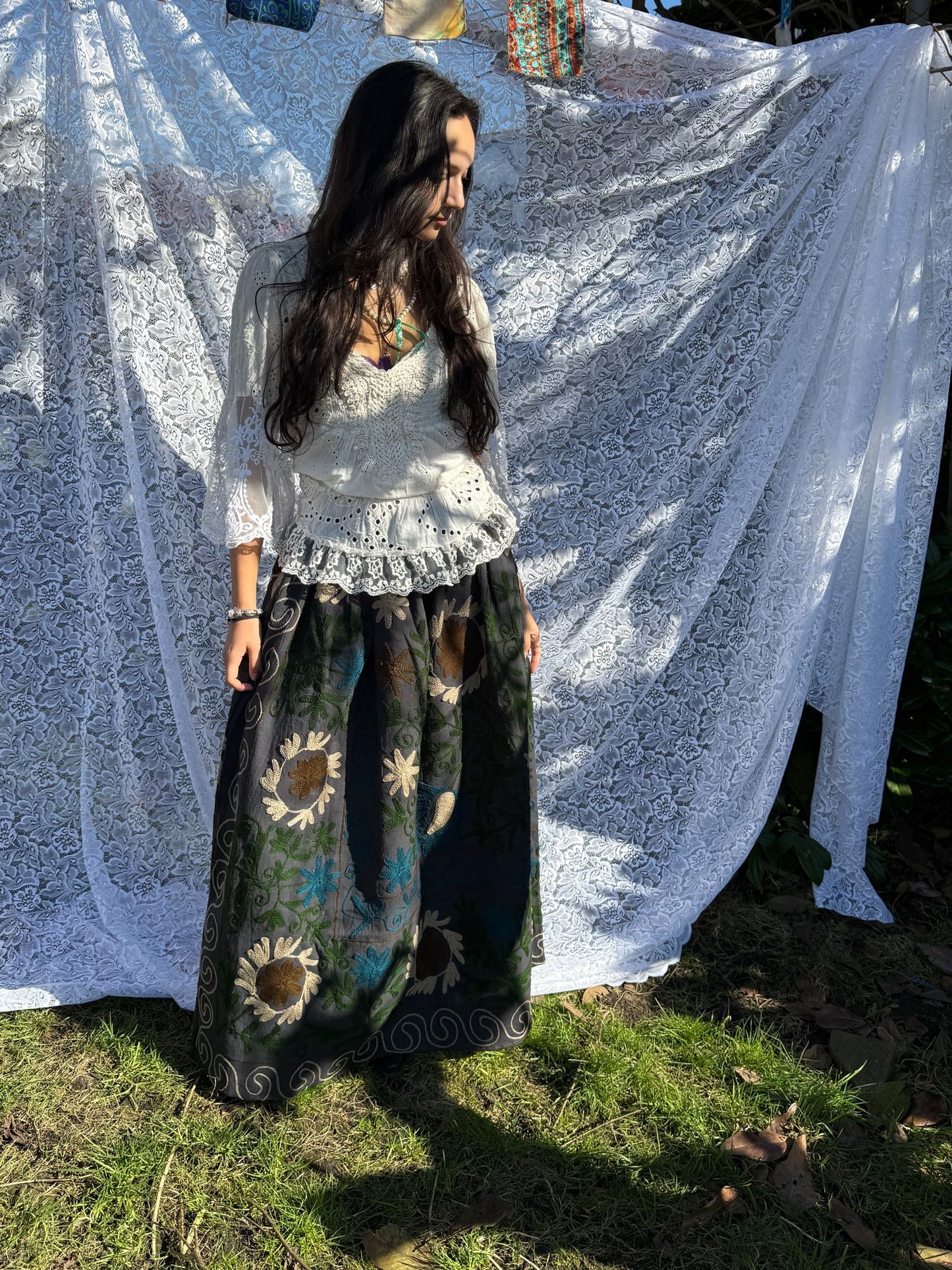 Suzani maxi rok Black