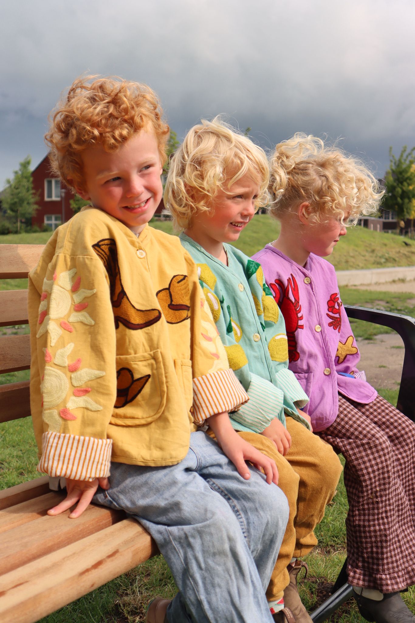 Cotton embroidery jacket crab KIDS