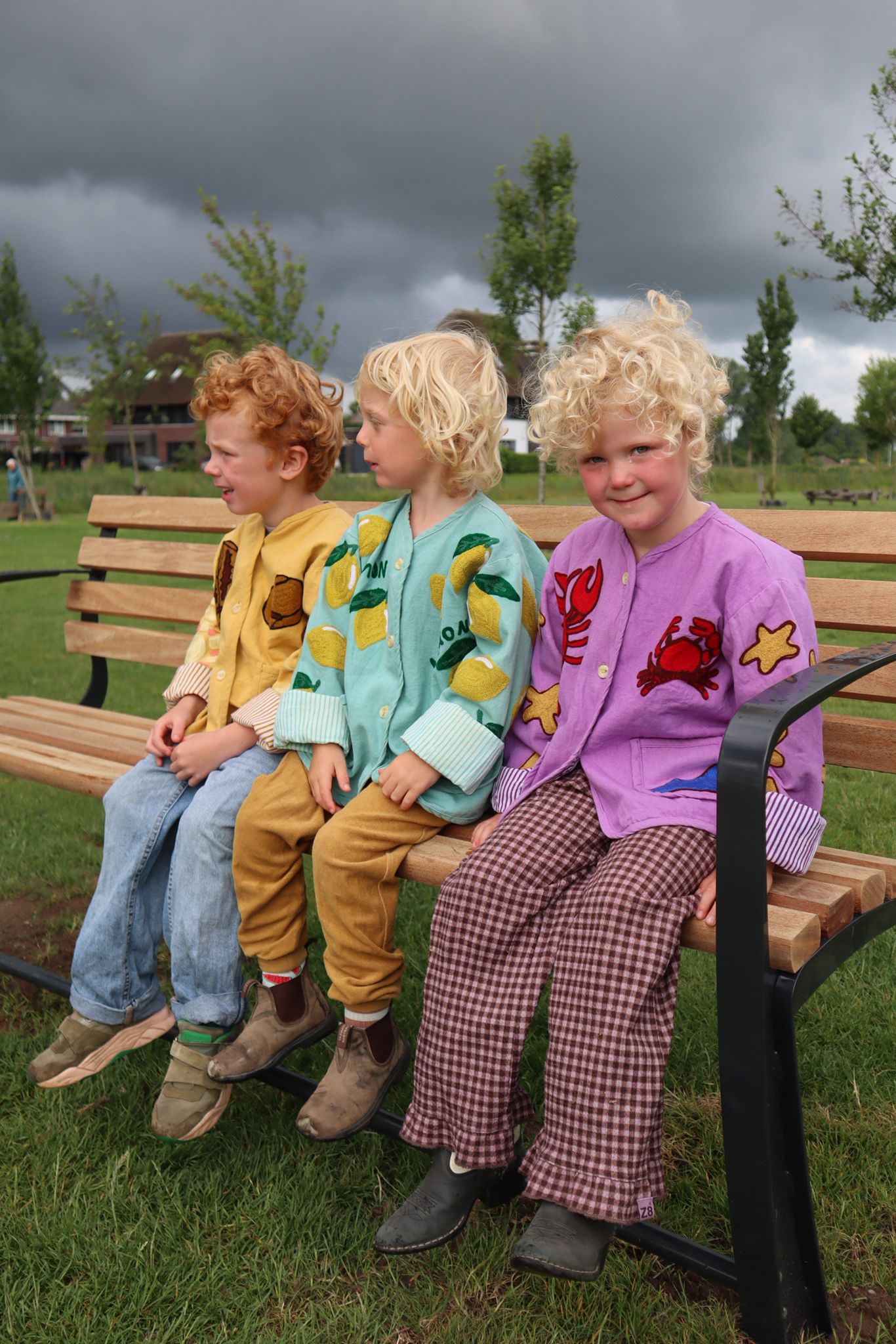 Cotton embroidery jacket lemons KIDS
