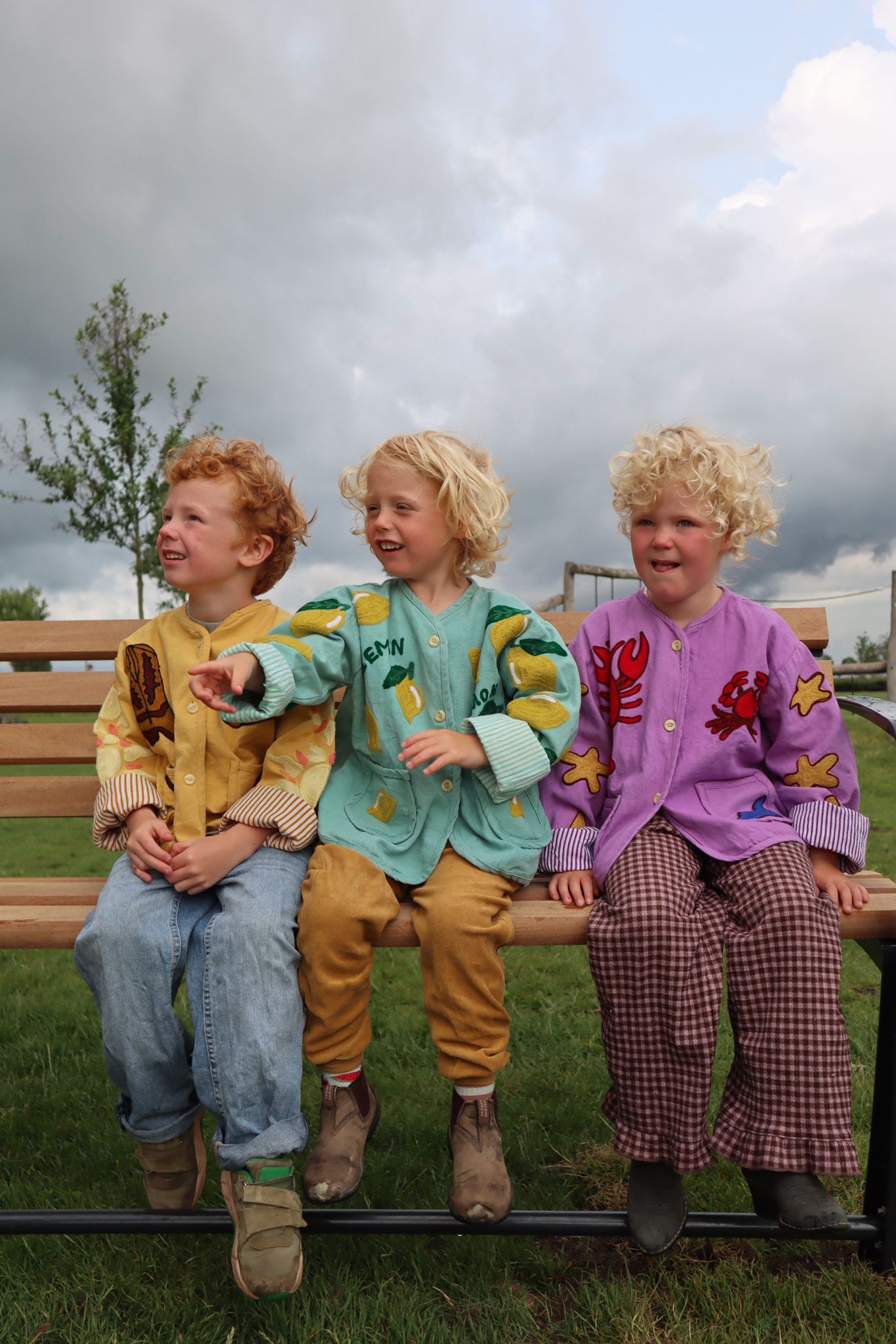 Cotton embroidery jacket lemons KIDS