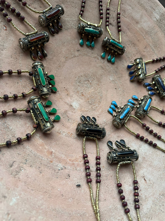Ketting met Vintage Prayerbox uit India Blue