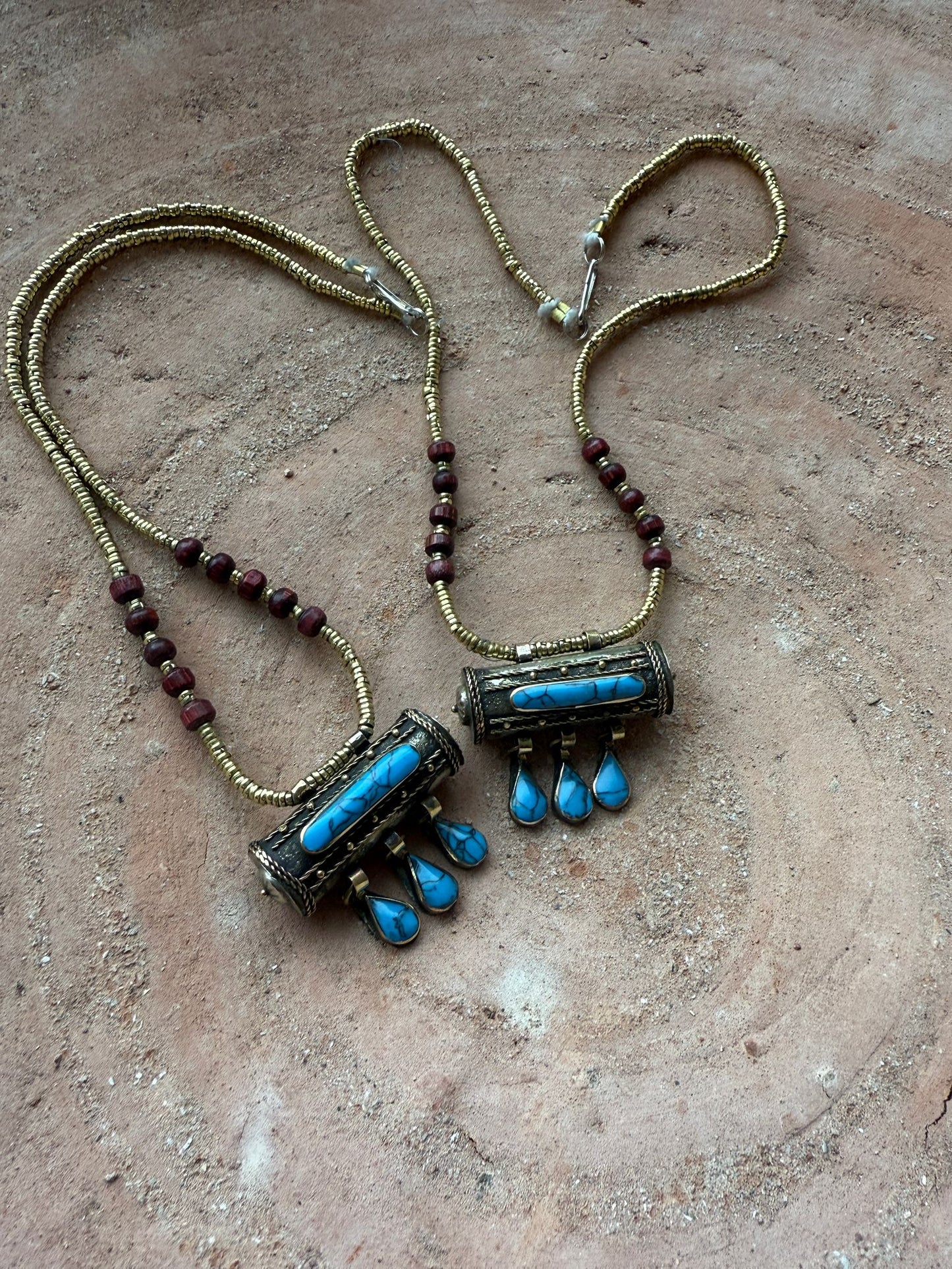 Ketting met Vintage Prayerbox uit India Blue