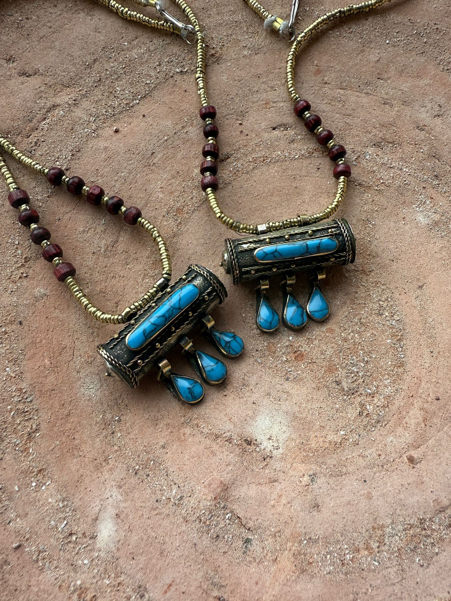 Ketting met Vintage Prayerbox uit India Blue