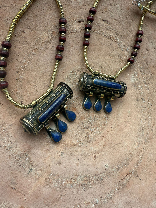 Ketting met Vintage Prayerbox uit India Blue