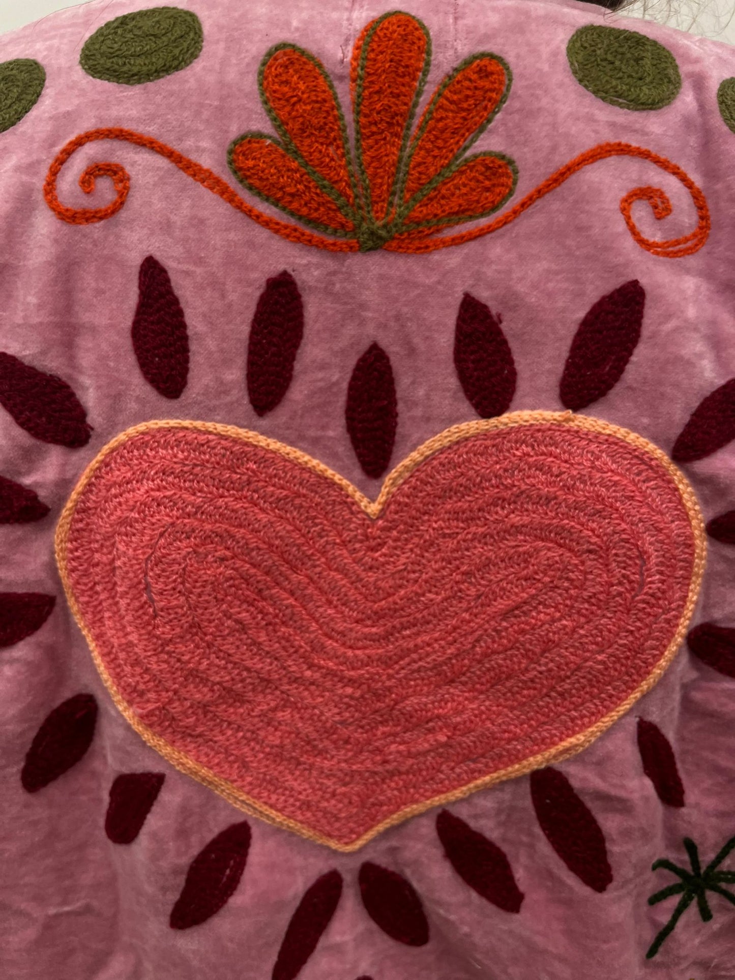 Velvet Jacket heart pink