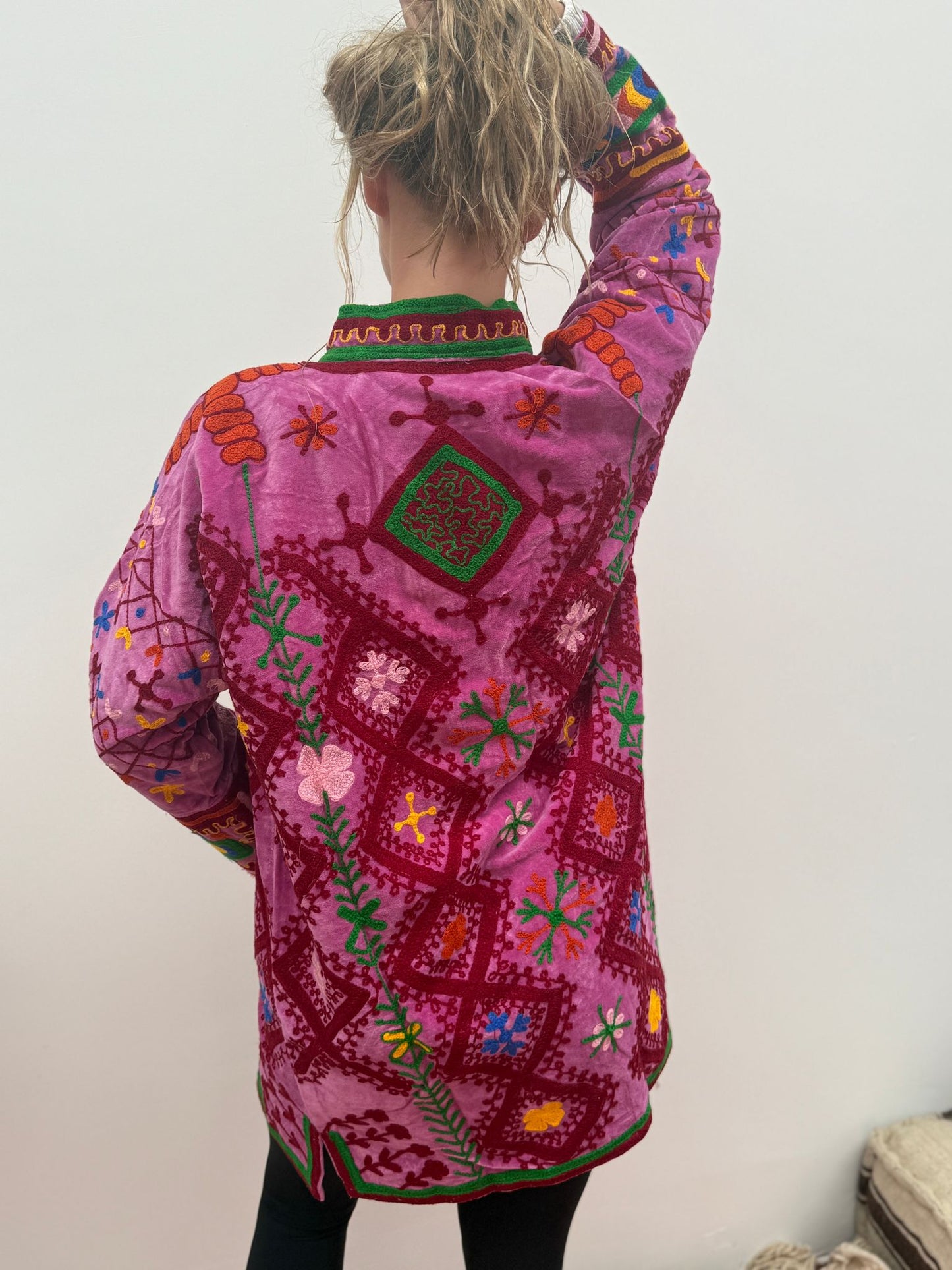 Medium Long  cotton embroidery jas colorful