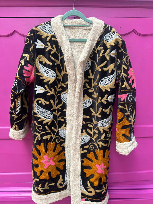 Velvet coat teddy black