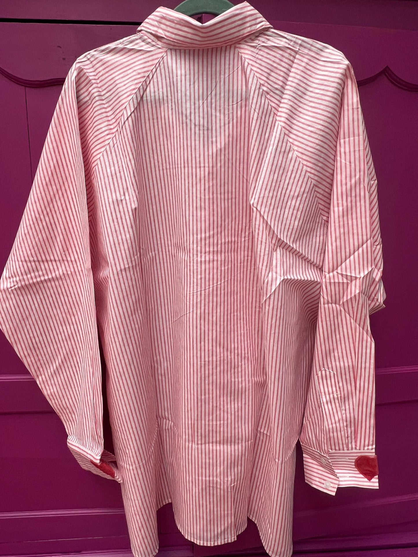 Blouse velvet heart pink