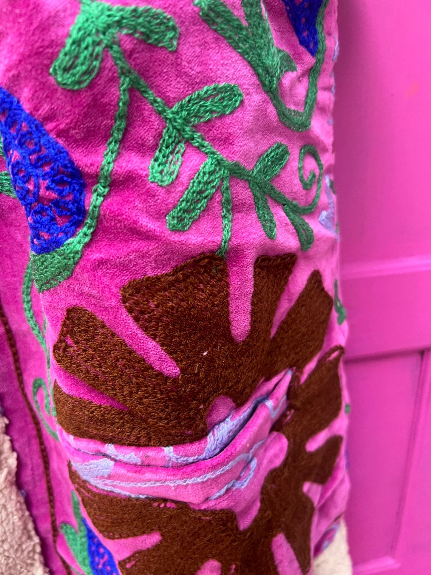 Velvet gilet teddy pink purple