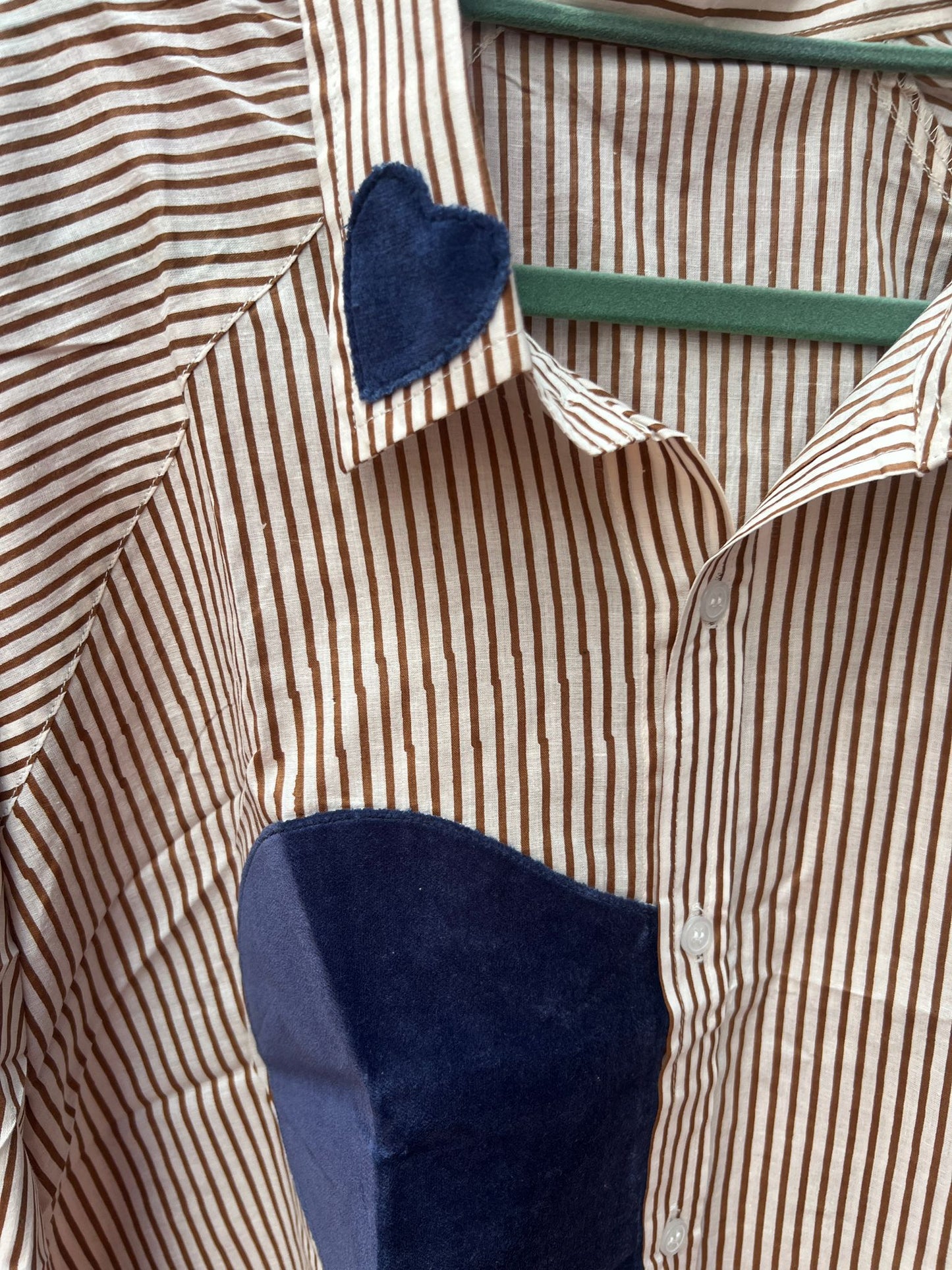 Blouse velvet heart Blue