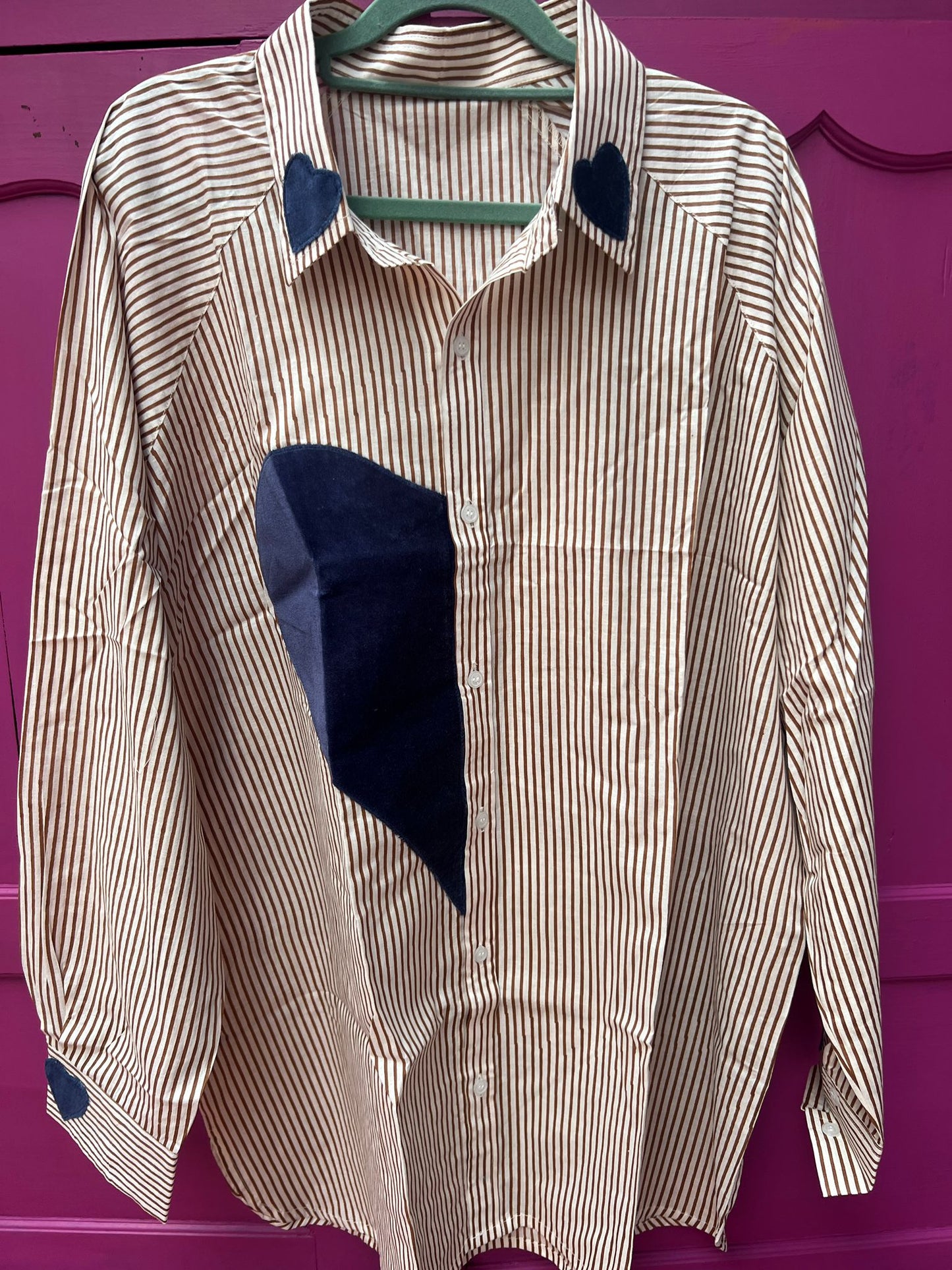 Blouse velvet heart Blue