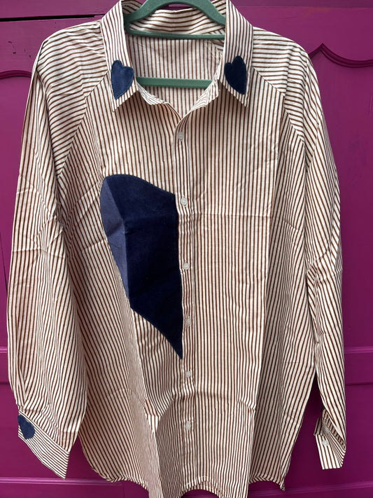 Blouse velvet heart Blue