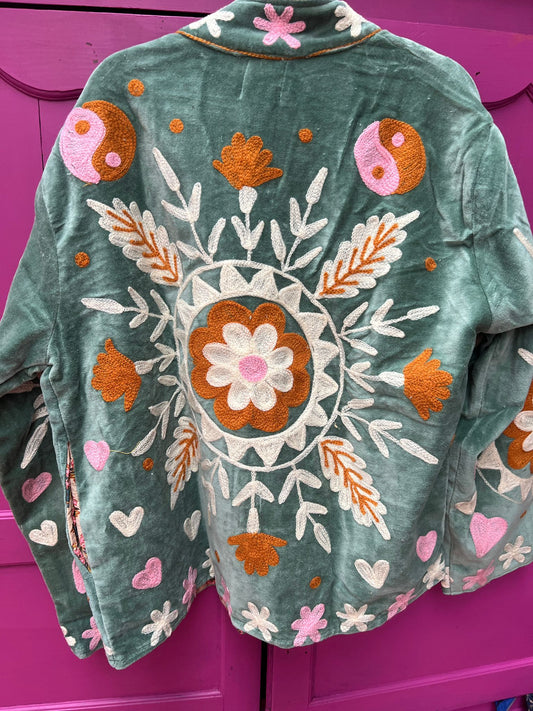 Velvet green yingyang