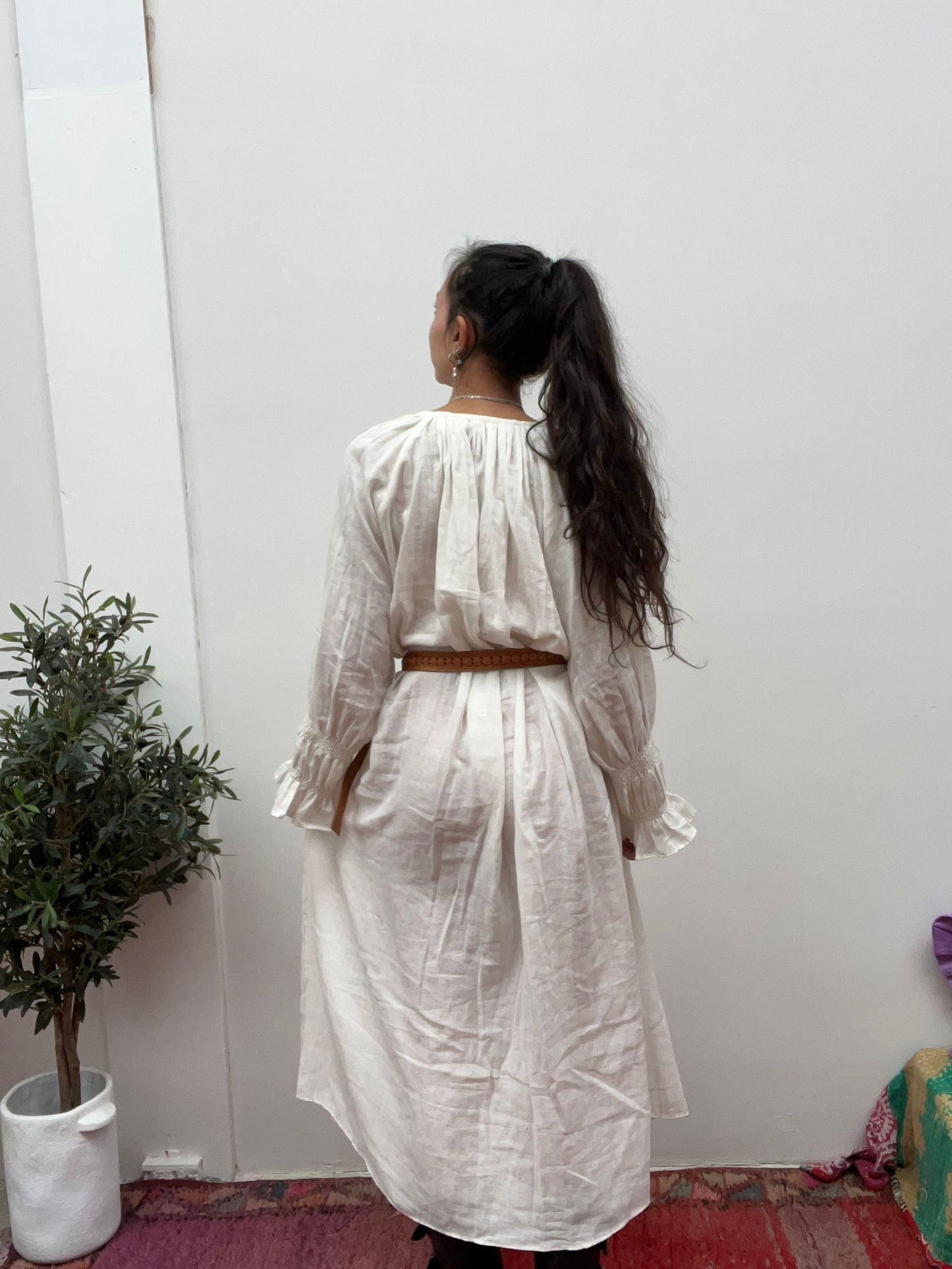 Cotton maxi dress Off white