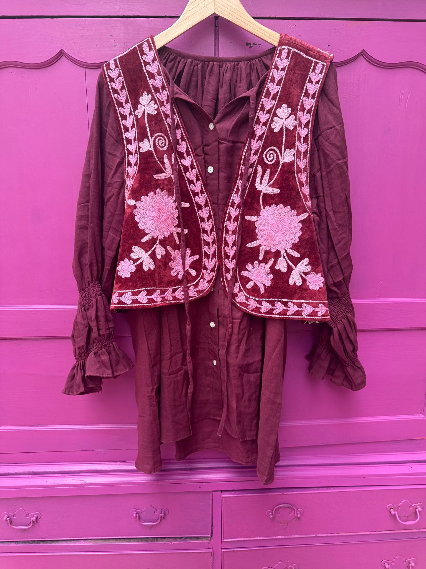 Cotton blouse Bordeaux