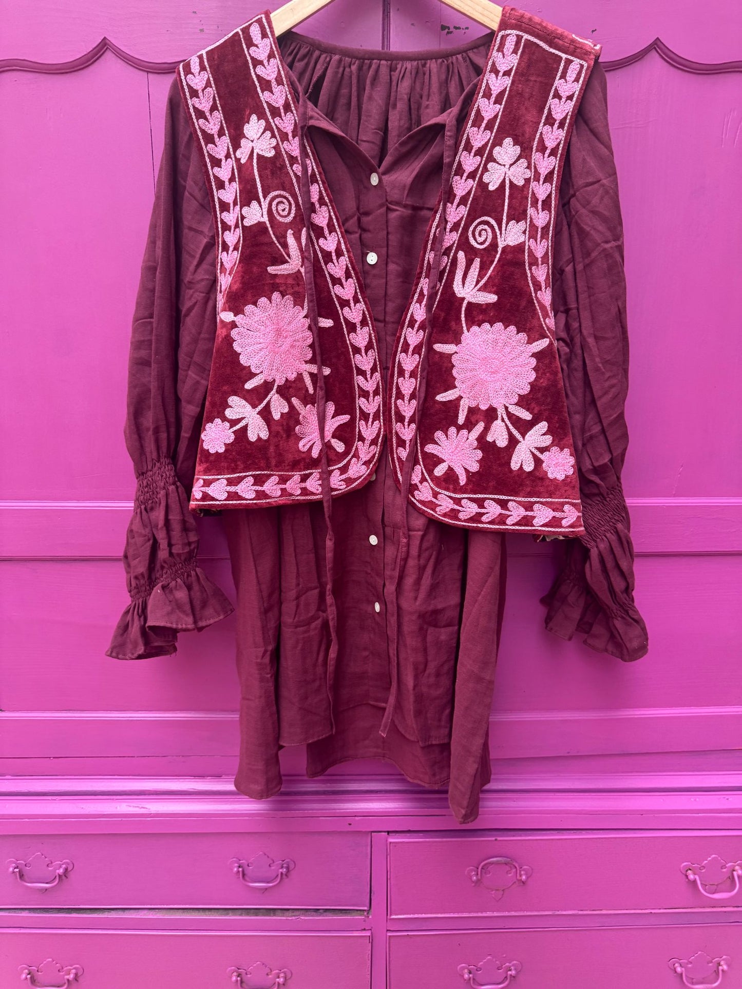 Cotton blouse Bordeaux