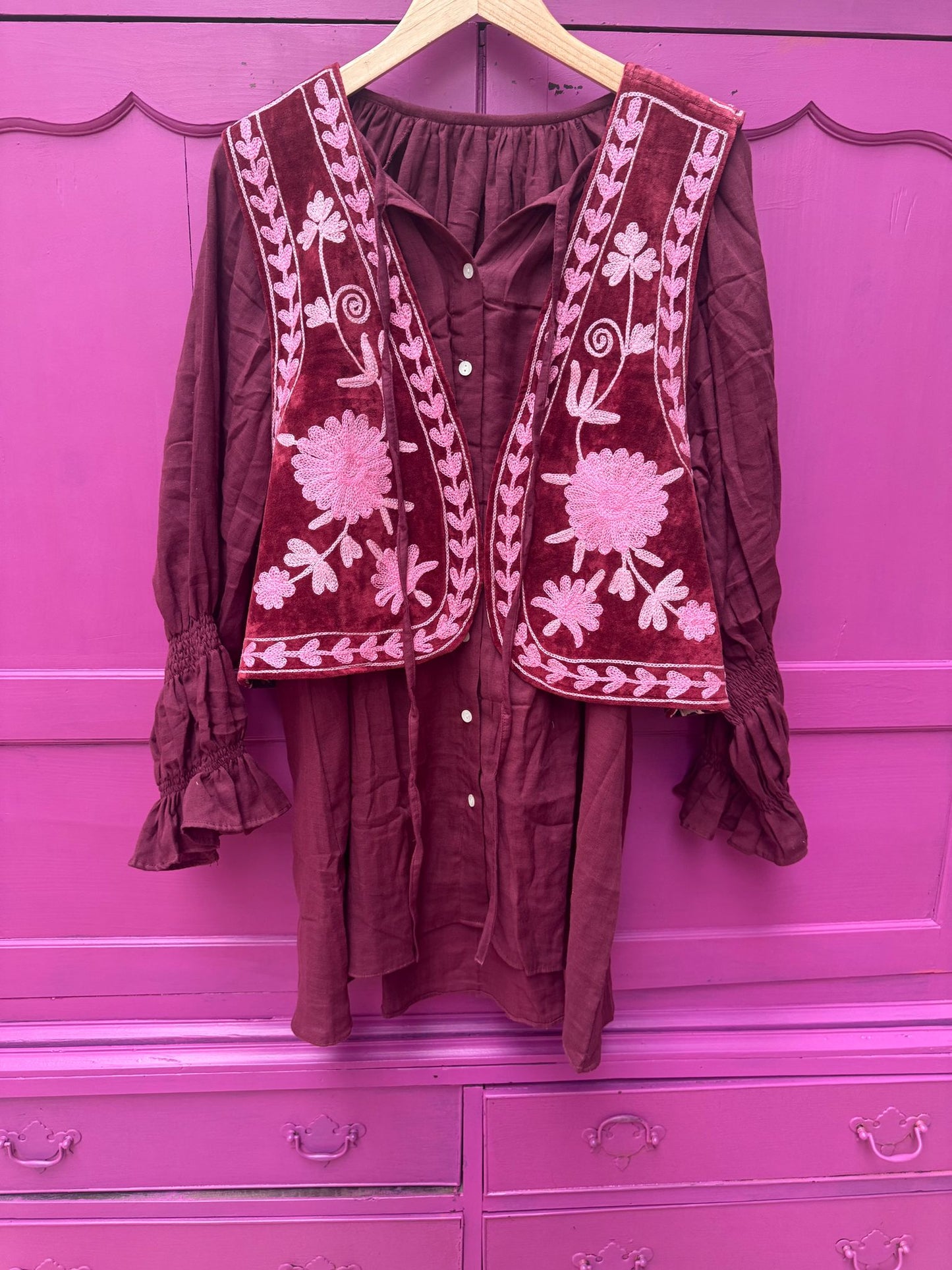 Cotton blouse Bordeaux