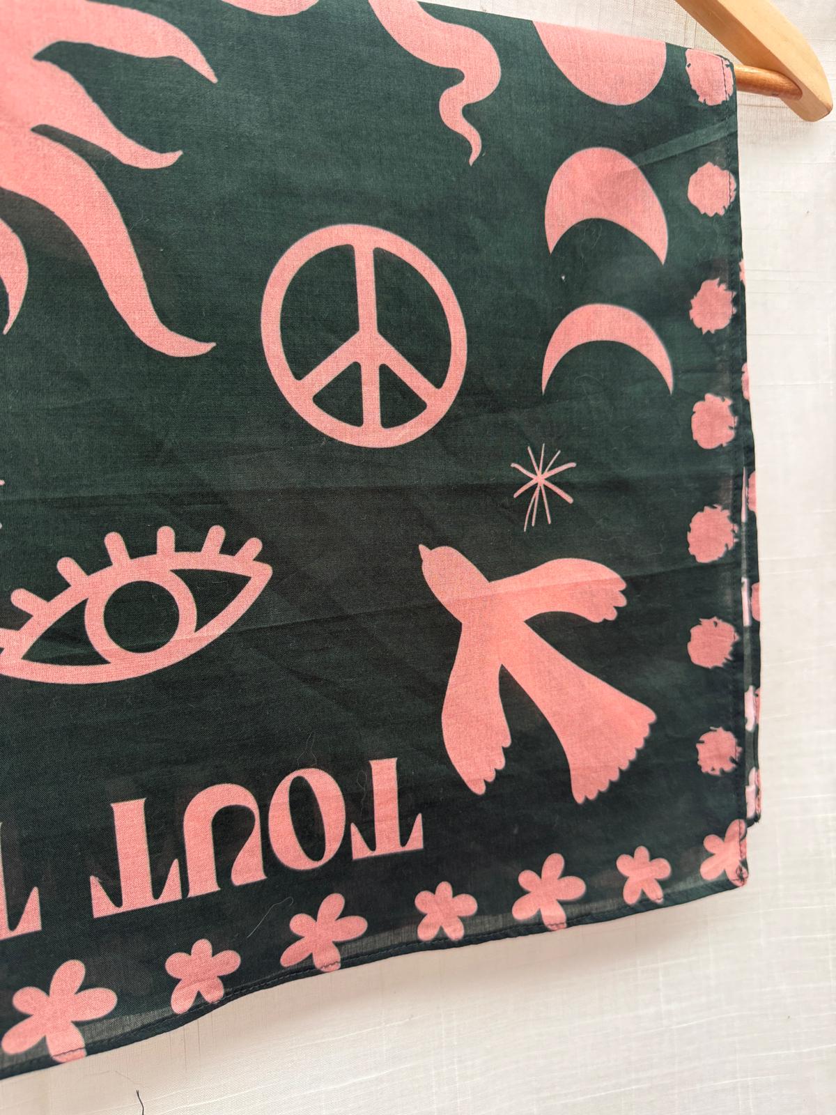 TOUT  Bandana Ellis groen/zalm