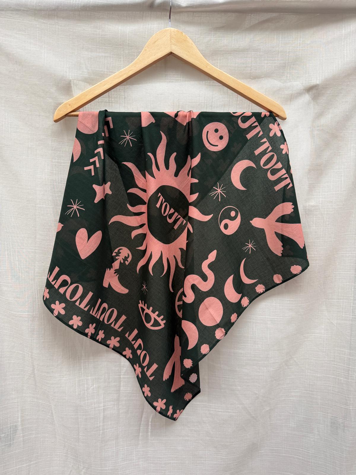 TOUT  Bandana Ellis groen/zalm