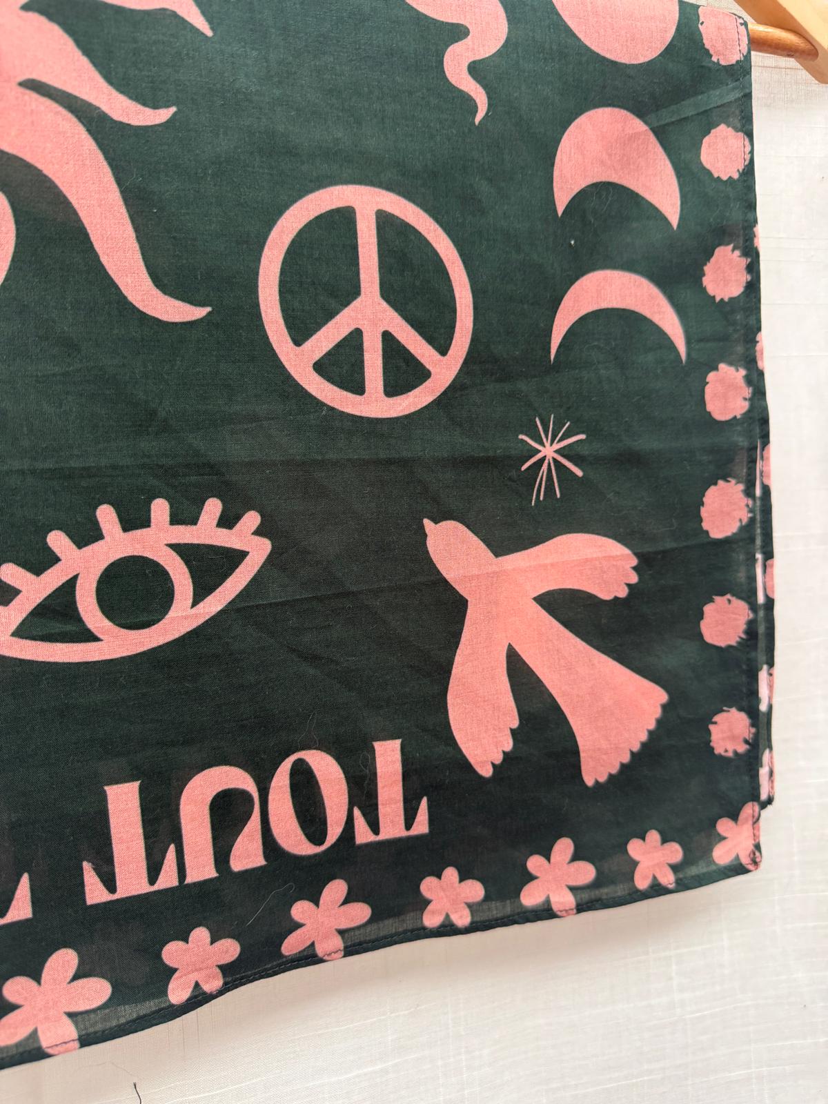 TOUT  Bandana Ellis groen/zalm