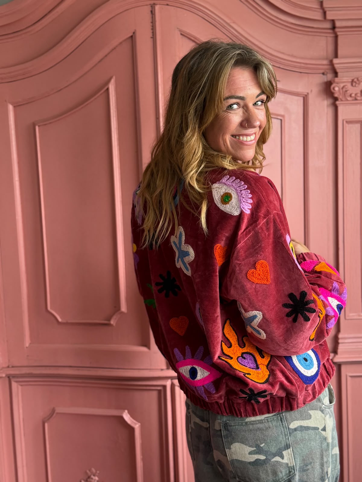 TOUT - Liv Bomber Velvet Bordeaux