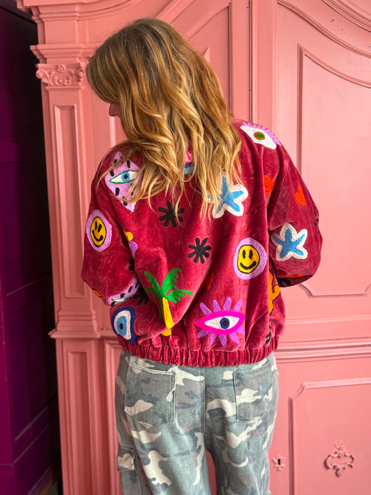 TOUT - Liv Bomber Velvet Bordeaux