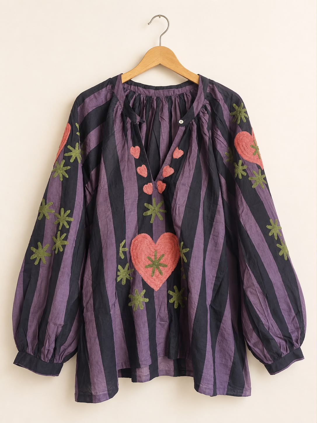 TOUT - SET OF 10 Blouses Stripe Heart