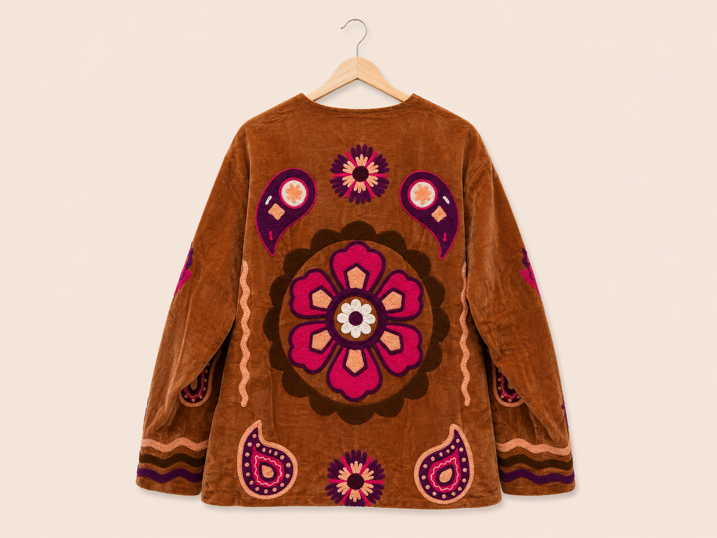 TOUT - Brown velvet Flower Jacket