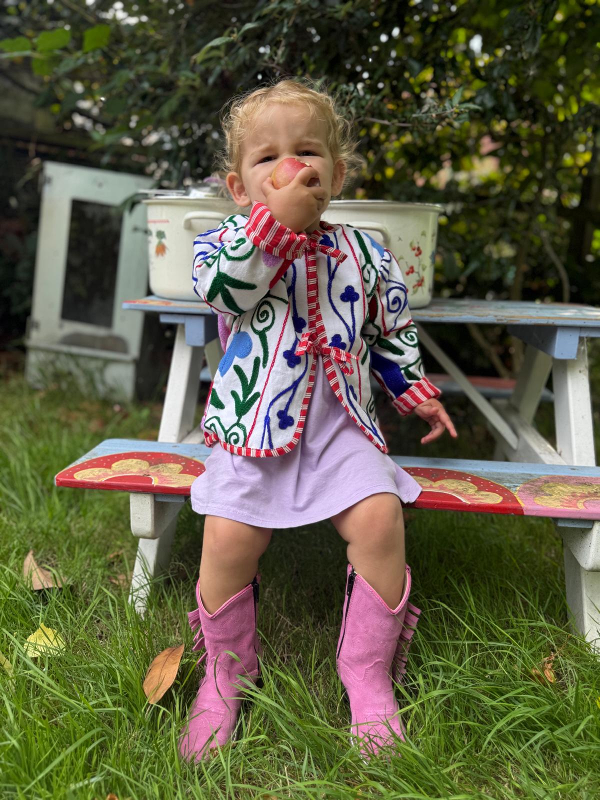 Cotton embroidery KIDS jacket flowers
