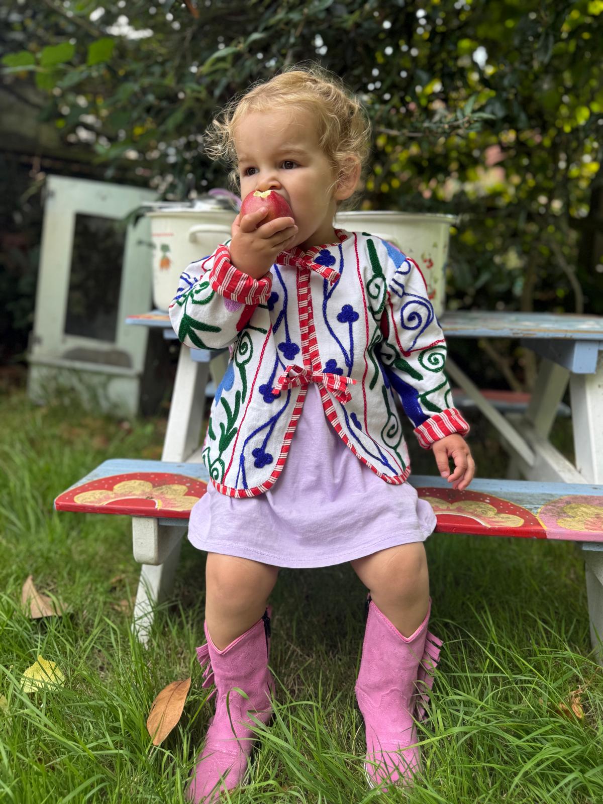 Cotton embroidery KIDS jacket flowers