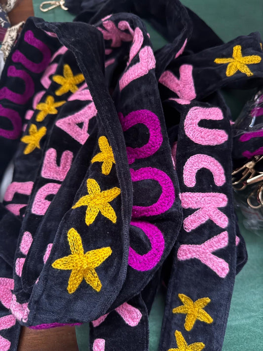 Velvet telefoon/tassenkoord Joah Fringe